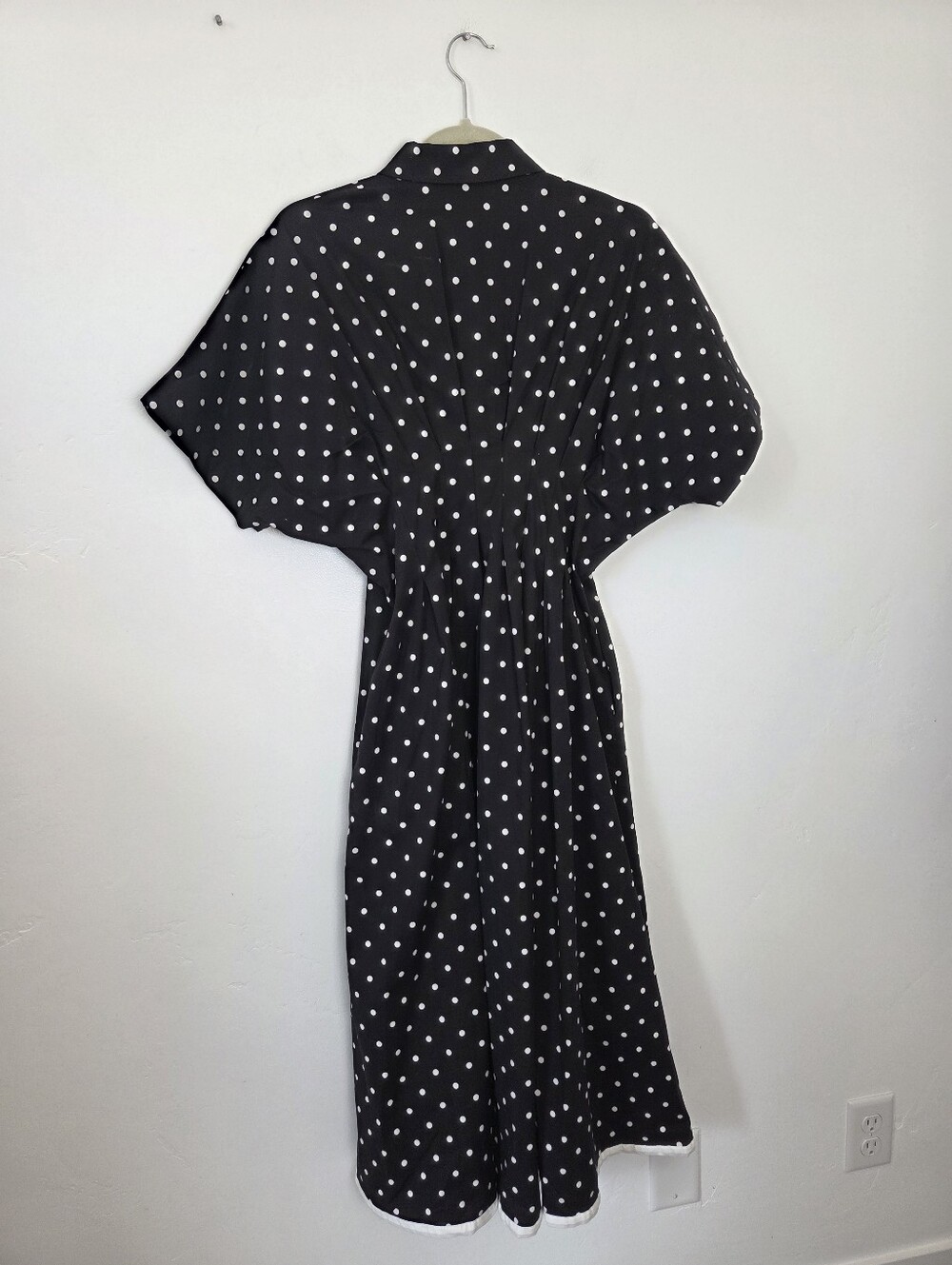Exquise Eleanor Shirt Dress Anthropologie Tobie Black White Polka Dot Small - Picture 8 of 12